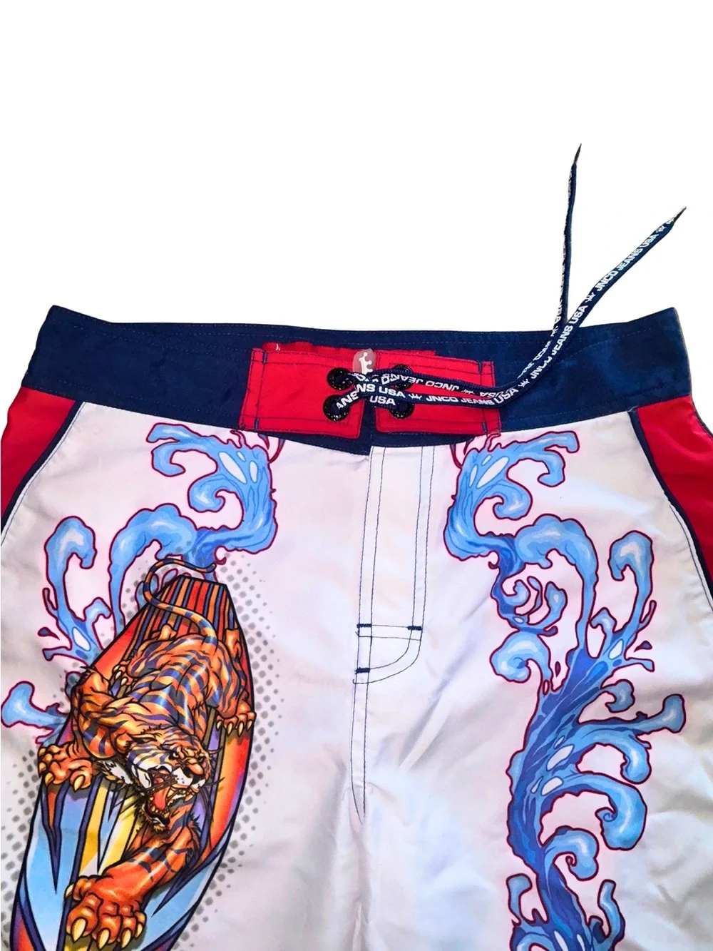 Vintage JNCO Jeans Tiger Surfboard Board Shorts Y2K Small 8